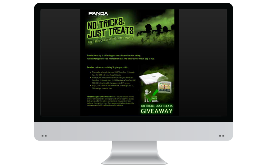 Halloween themed email to a prospect list advertising Panda Security's Halloween contest